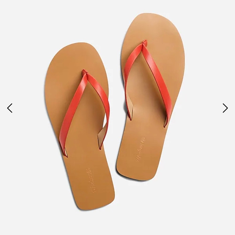 Madewell Red and Tan Sandals